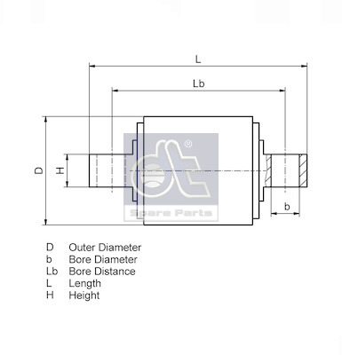 Dt Spare Parts Draagarm-/ reactiearm lager 4.90825