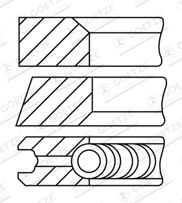 Zuigerveerset Goetze Engine 08-454107-00