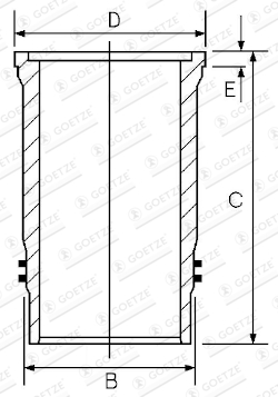 Cilinderbus/voering O-ring Goetze Engine 15-370040-00