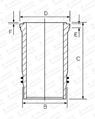 Cilinderbus/voering O-ring Goetze Engine 15-458580-00