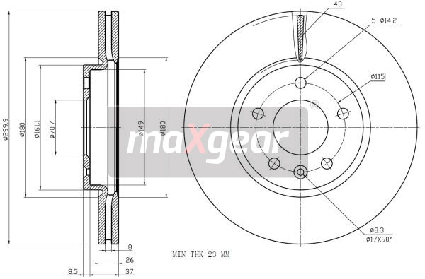 Remschijven Maxgear 19-2332MAX