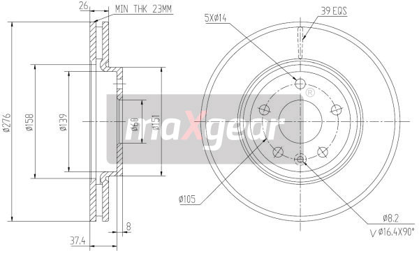 Remschijven Maxgear 19-2334