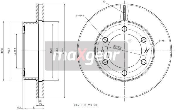 Maxgear Remschijven 19-2350