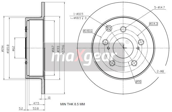 Maxgear Remschijven 19-2353