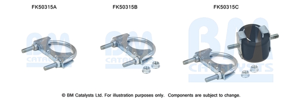 Uitlaat montageset Bm Catalysts FK50315