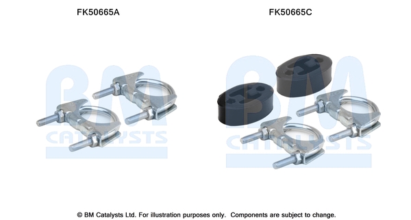 Uitlaat montageset Bm Catalysts FK50665