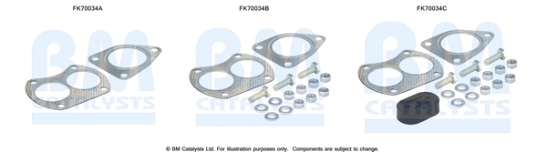 Uitlaat montageset Bm Catalysts FK70034