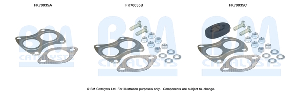 Uitlaat montageset Bm Catalysts FK70035