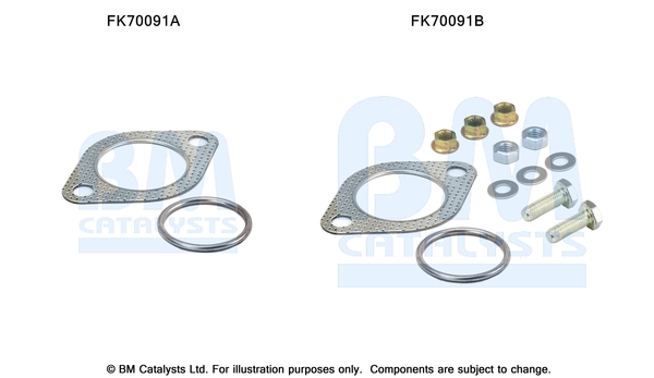 Uitlaat montageset Bm Catalysts FK70091