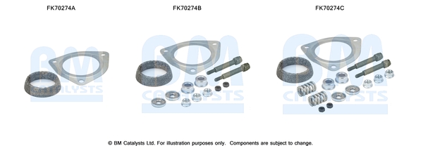 Uitlaat montageset Bm Catalysts FK70274