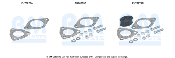 Uitlaat montageset Bm Catalysts FK70279