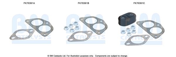 Uitlaat montageset Bm Catalysts FK70361