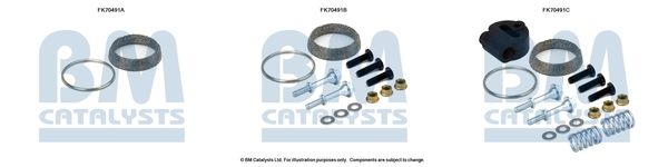 Uitlaat montageset Bm Catalysts FK70491