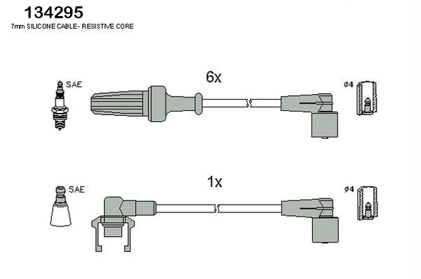 Bougiekabelset Hitachi 134295