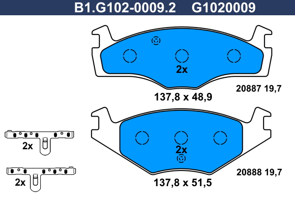 Remblokset Galfer B1.G102-0009.2