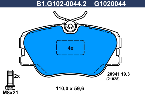 Remblokset Galfer B1.G102-0044.2