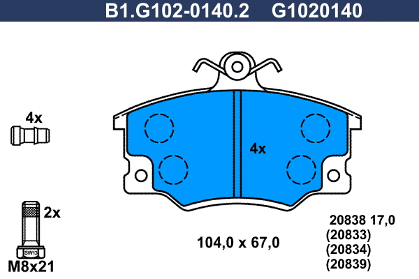 Remblokset Galfer B1.G102-0140.2