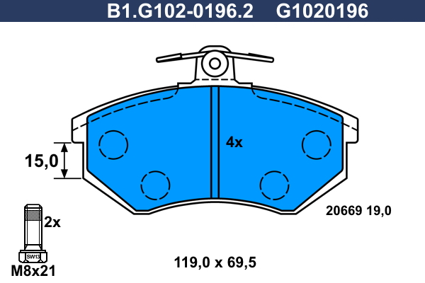 Remblokset Galfer B1.G102-0196.2