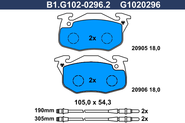 Remblokset Galfer B1.G102-0296.2