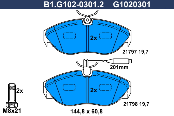 Remblokset Galfer B1.G102-0301.2