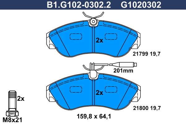 Remblokset Galfer B1.G102-0302.2