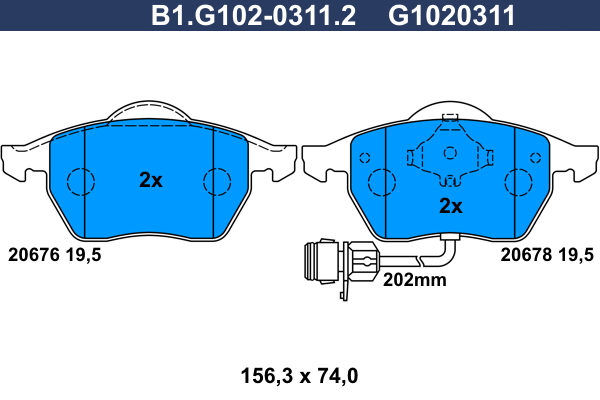 Remblokset Galfer B1.G102-0311.2