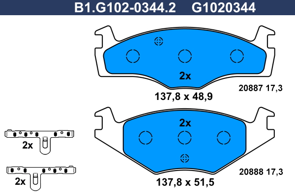 Remblokset Galfer B1.G102-0344.2