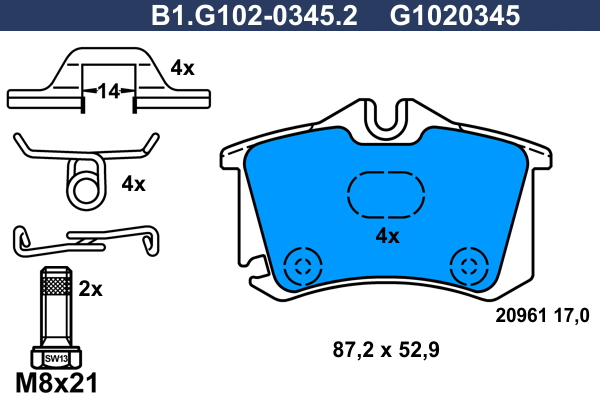 Remblokset Galfer B1.G102-0345.2