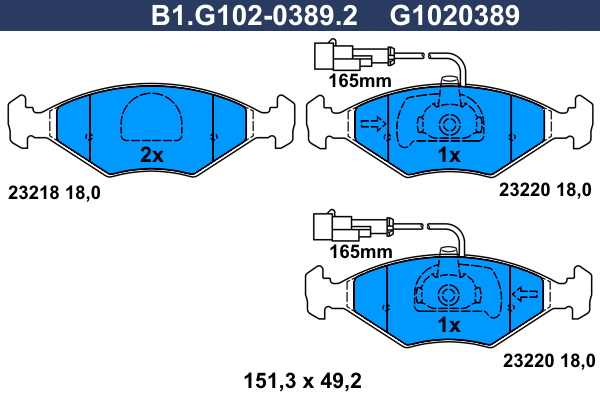 Remblokset Galfer B1.G102-0389.2