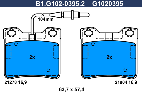 Remblokset Galfer B1.G102-0395.2