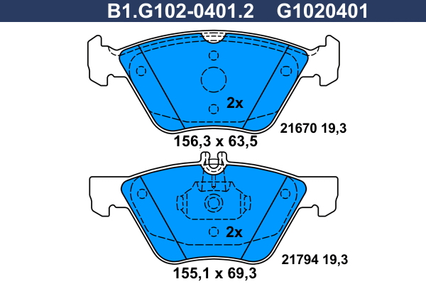 Remblokset Galfer B1.G102-0401.2