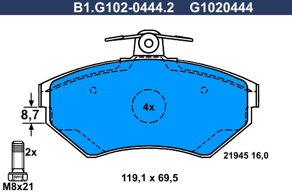 Remblokset Galfer B1.G102-0444.2