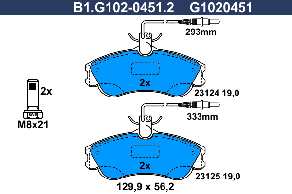 Remblokset Galfer B1.G102-0451.2