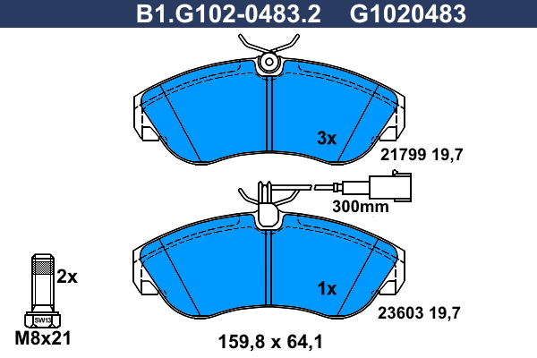 Remblokset Galfer B1.G102-0483.2