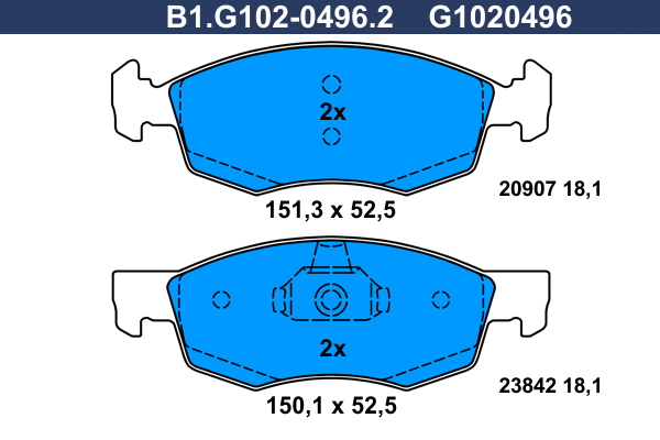 Remblokset Galfer B1.G102-0496.2