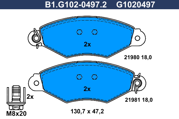 Remblokset Galfer B1.G102-0497.2