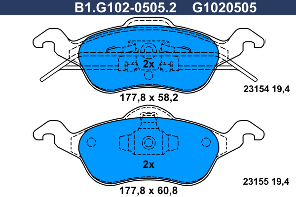 Remblokset Galfer B1.G102-0505.2