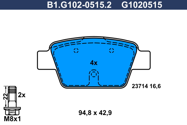 Remblokset Galfer B1.G102-0515.2