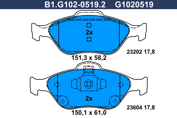 Remblokset Galfer B1.G102-0519.2