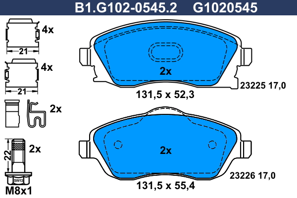 Remblokset Galfer B1.G102-0545.2