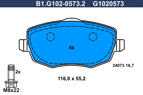 Remblokset Galfer B1.G102-0573.2