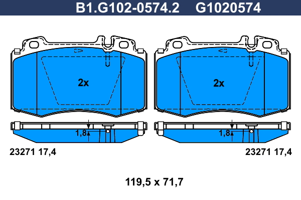 Remblokset Galfer B1.G102-0574.2