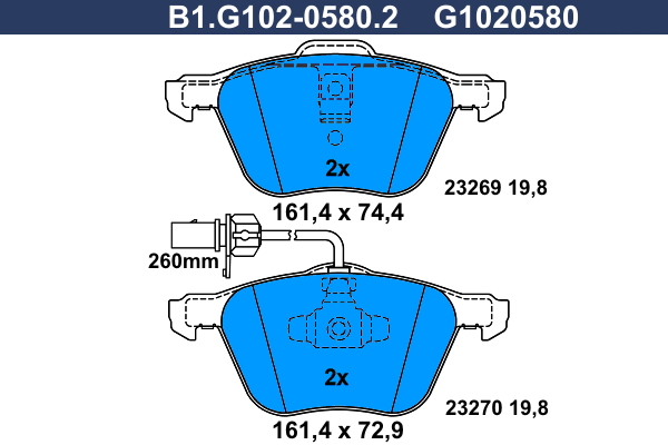 Remblokset Galfer B1.G102-0580.2