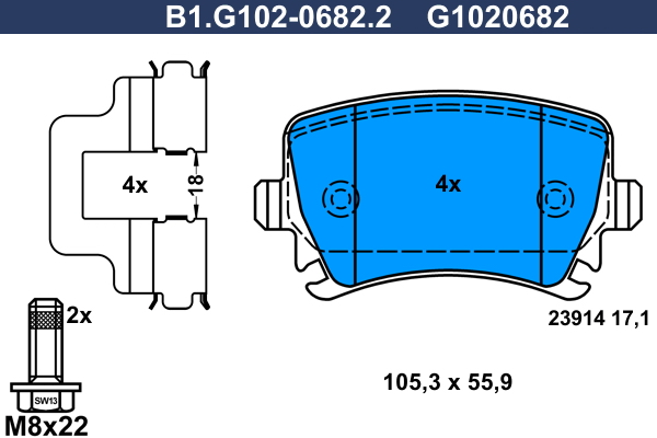 Remblokset Galfer B1.G102-0682.2