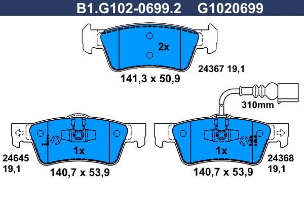 Remblokset Galfer B1.G102-0699.2