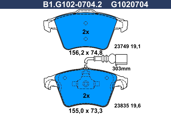 Remblokset Galfer B1.G102-0704.2