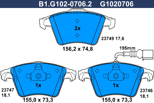 Remblokset Galfer B1.G102-0706.2