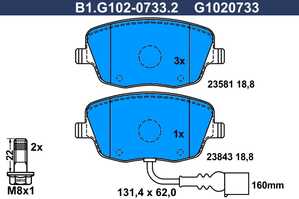 Remblokset Galfer B1.G102-0733.2