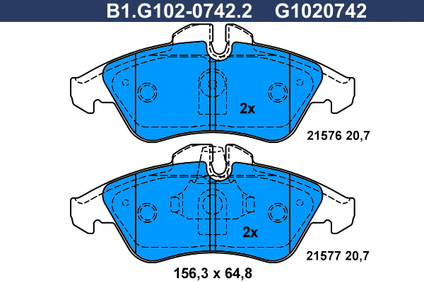 Remblokset Galfer B1.G102-0742.2