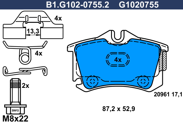 Remblokset Galfer B1.G102-0755.2